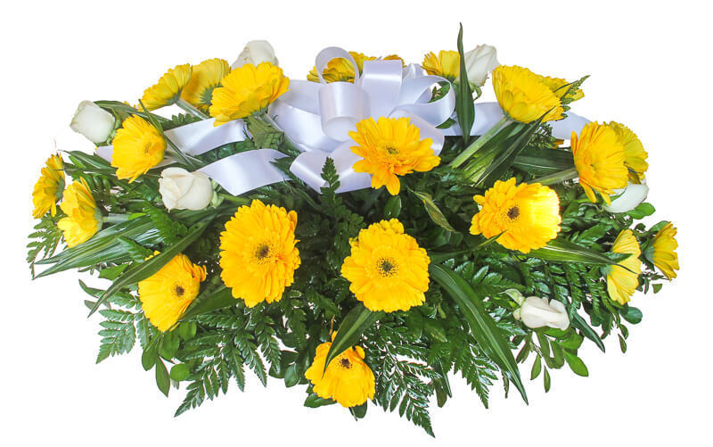 Arreglos Florales: Palma fúnebre con gerberas • Floristería Camelot • Arreglos  Florales a domicilio